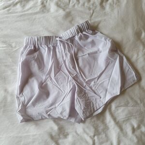 Oak + Fort White Nylon Drawstring Shorts in S